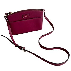 Kate Spade New York Pebbled Leather Crossbody – Plum Purple